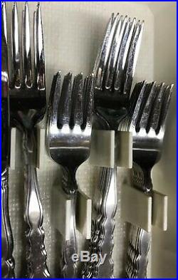 Oneida Satinique Community Stainless Service For 12 Plus Serving Fork