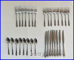 Oneida Shelley 8 Place Sets Heirloom Cube Stainless Flatware Service 31 Pc READ