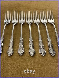 Oneida Shelley Cube Set of 7 Dinner Forks USA Stainless Flatware