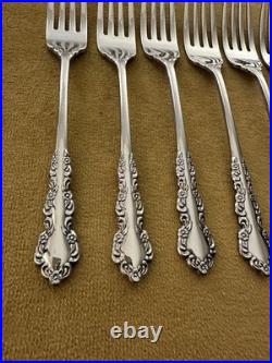 Oneida Shelley Cube Set of 7 Dinner Forks USA Stainless Flatware
