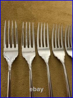 Oneida Shelley Cube Set of 7 Dinner Forks USA Stainless Flatware