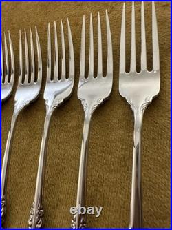 Oneida Shelley Cube Set of 7 Dinner Forks USA Stainless Flatware