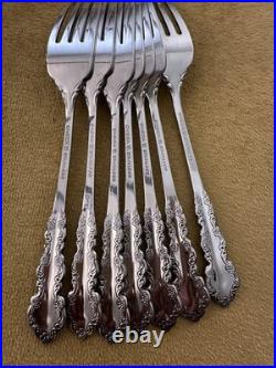 Oneida Shelley Cube Set of 7 Dinner Forks USA Stainless Flatware