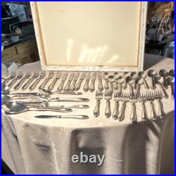 Oneida Sheraton 46 Piece Silver Stainless Steel Flatware Set with Serving Pieces