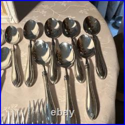 Oneida Sheraton 46 Piece Silver Stainless Steel Flatware Set with Serving Pieces