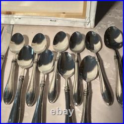 Oneida Sheraton 46 Piece Silver Stainless Steel Flatware Set with Serving Pieces