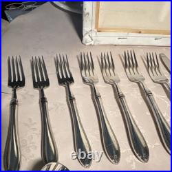 Oneida Sheraton 46 Piece Silver Stainless Steel Flatware Set with Serving Pieces