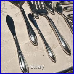 Oneida Sheraton 46 Piece Silver Stainless Steel Flatware Set with Serving Pieces