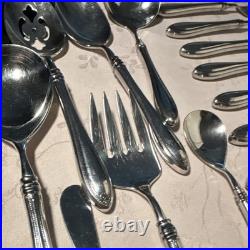 Oneida Sheraton 46 Piece Silver Stainless Steel Flatware Set with Serving Pieces