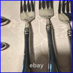 Oneida Sheraton 46 Piece Silver Stainless Steel Flatware Set with Serving Pieces