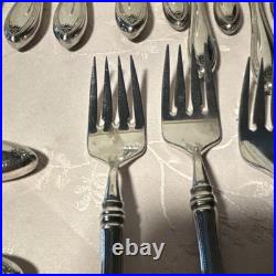 Oneida Sheraton 46 Piece Silver Stainless Steel Flatware Set with Serving Pieces