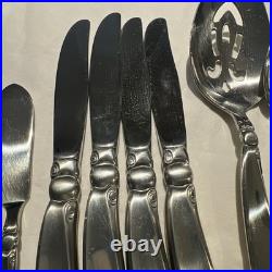 Oneida Silversmiths 108 piece Stainless Flatware Set for 16 + 12 Serving PCs