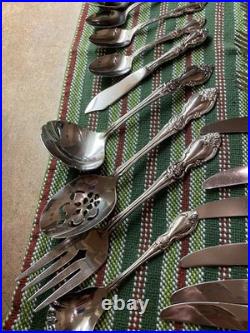 Oneida Silversmiths Michelagelo Pattern, Service For 6 Plus 5 Serving Utensils