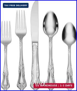 Oneida Silverware Set For 8, Azalea 45-Piece Everyday Flatware Set with Serving