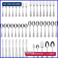 Oneida Silverware Set For 8, Azalea 45-Piece Everyday Flatware Set with Serving Oneida Silverware Set For 8, Azalea 45-Piece Everyday Flatware Set with Serving
