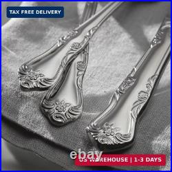 Oneida Silverware Set For 8, Azalea 45-Piece Everyday Flatware Set with Serving