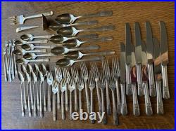 Oneida Simeon L & G H Rogers 53 Ps Stainless Flatware Set Service for 6+ Floral