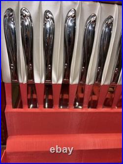 Oneida Simeon L & George H Rogers PARAMOUNT Stainless 88 Pieces Plus Wooden Box