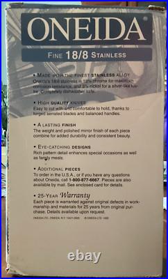 Oneida Stainless ARBOR ROSE 18/8 USA 20 Piece Service for 4 Unused TRUE SONG