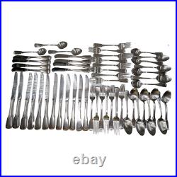 Oneida Stainless American Colonial Flatware Set of 53 Knifes Spoons Forks