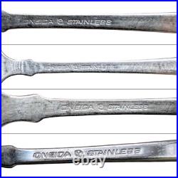 Oneida Stainless American Colonial Flatware Set of 53 Knifes Spoons Forks