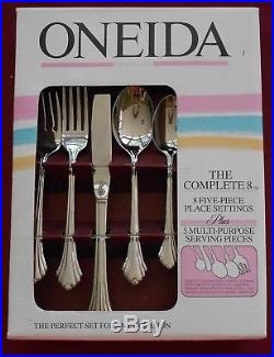 Oneida Stainless BANCROFT FORTUNE 18/8 USA 45 Piece Service for 8 Unused