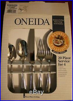 Oneida Stainless FLAMBE 18/10 20 Piece Service for 4 Unused China Flatware