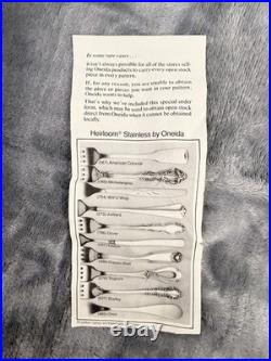 Oneida Stainless Flatware 18/10 DOVER 31 piece Set Service for of 6 In Wood Box