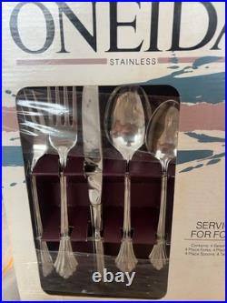 Oneida Stainless Flatware 20-Piece Service For Four Made In USA