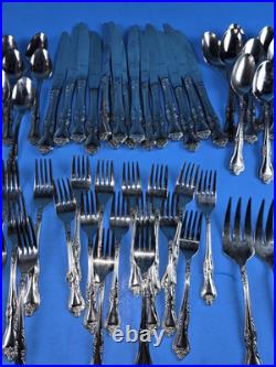 Oneida Stainless Flatware Azalea 80 Piece Set Lot Fork Knife Spoon