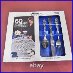 Oneida Stainless Flatware English Garden / Huntington 60 Pc. Service For 8 NOS