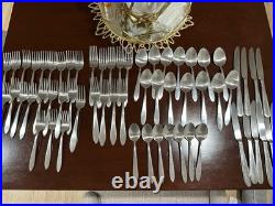Oneida Stainless Flatware Forks Knives Spoons USA 61 Pieces