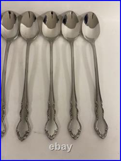 Oneida Stainless Flatware SATIN DOVER Set of 8 ICED TEA SPOONS -7-3/8 RARE! EX