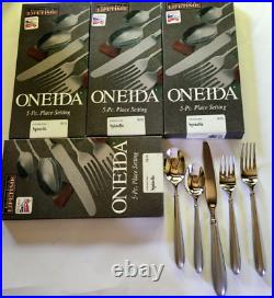 Oneida Stainless Flatware SPINELLE 5pc Place Setting x4 boxes=20pc! NIB