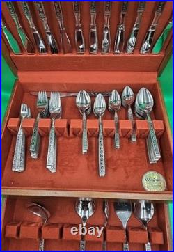 Oneida Stainless Flatware Spanish Court Over 100 Pc Set In Box W Serving Set MCM