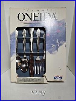 Oneida Stainless Flatware Twilight Burnished 1881 Rogers 40 Pc Service for 8 NOS