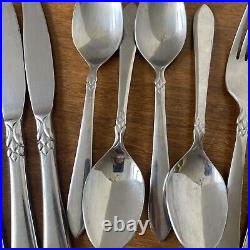 Oneida Stainless Jacqueline Simba RARE find knife fork spoon lot of 17 pieces