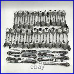 Oneida Stainless MICHELANGELO 52 Piece Used Cube USA Flatware Setting for 8 Plus