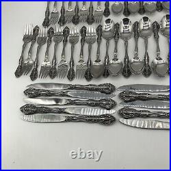 Oneida Stainless MICHELANGELO 52 Piece Used Cube USA Flatware Setting for 8 Plus