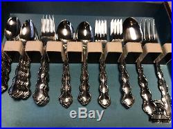 Oneida Stainless Mozart Service For 12 Plus 8 Serving Pieces. 56 Pieces Total