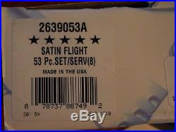 Oneida Stainless SATIN FLIGHT RELIANCE 18/8 USA 53 Piece Service for 8 Unused