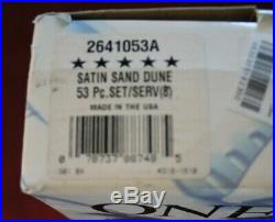 Oneida Stainless SATIN SAND DUNE 18/8 USA 53 Piece Service for 8 Serving Unused