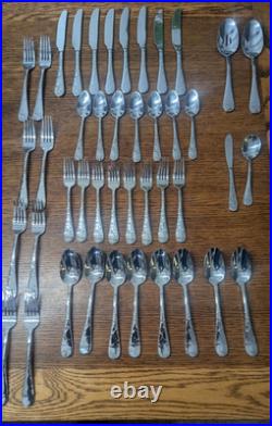 Oneida Stainless Steel 43 Pc Flatware Set Service for Eight Stunning! Crocodial Oneida Stainless Steel 43 Pc Flatware Set Service for Eight Stunning! Crocodial