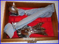Oneida Stainless Steel Flatware My Rose 105 Pc Wood Box with Drawers PERFECT