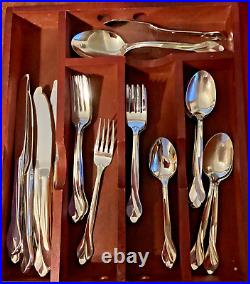 Oneida Stainless TRIBECA 52 Piece Service for 7+ Used 18/8 USA Flatware