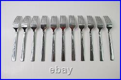 Oneida Stainless (non-frosted) Flatware 18/0 Used- 11 Forks