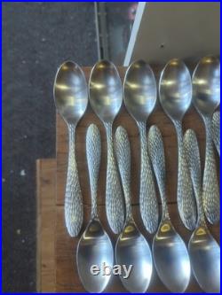 Oneida Sydney Hammered Stainless Steel Flatware Set 38 Pieces