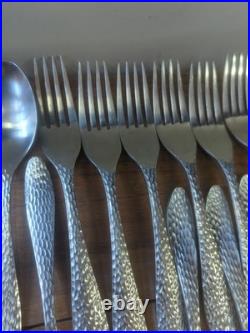 Oneida Sydney Hammered Stainless Steel Flatware Set 38 Pieces