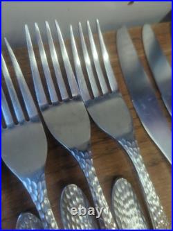 Oneida Sydney Hammered Stainless Steel Flatware Set 38 Pieces