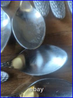 Oneida Sydney Hammered Stainless Steel Flatware Set 38 Pieces